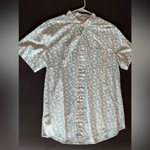 American Eagle teal shortsleeved button up shirt Large, L